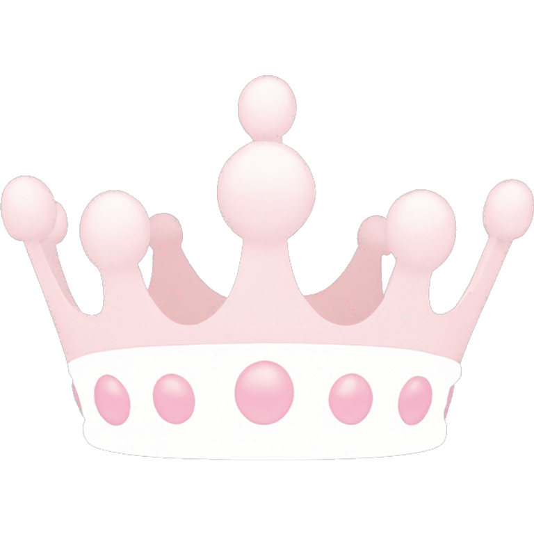 White and pastel pink crown emoji