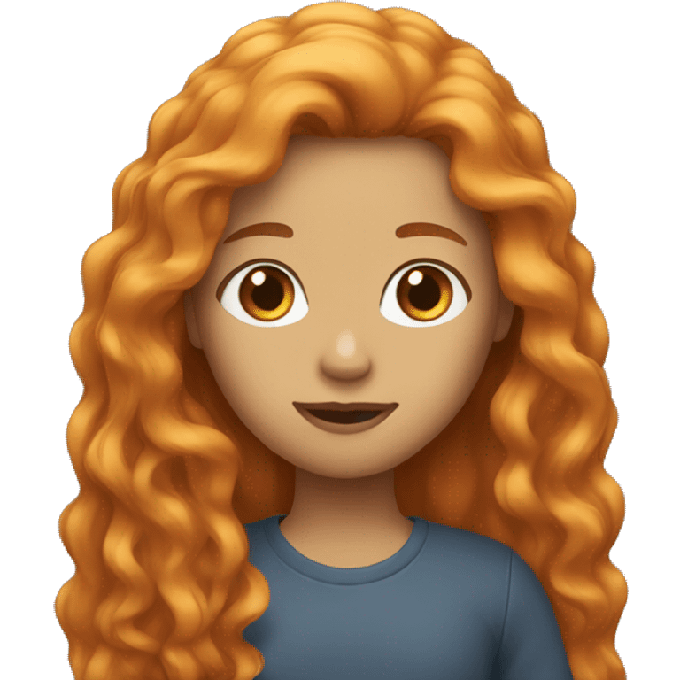 girl with ginger longhair  emoji