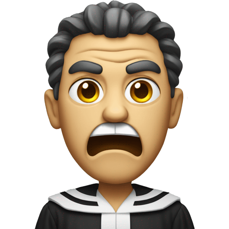 An angry looking judge emoji