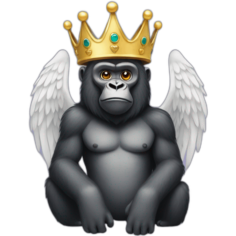 Gorilla with angel wings and a crown emoji