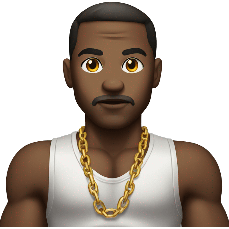 Boxer wearing chain emoji