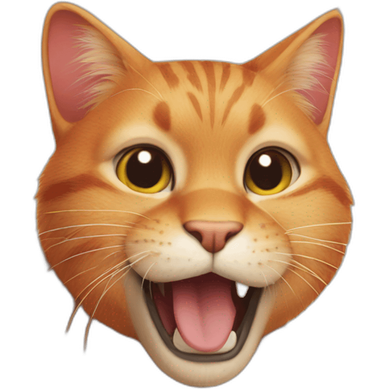 A red cat that looks like Simba is scratching  emoji