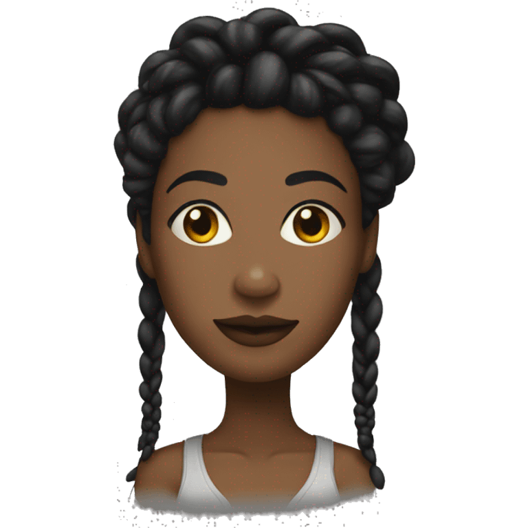 Femme noire avec dread locks emoji