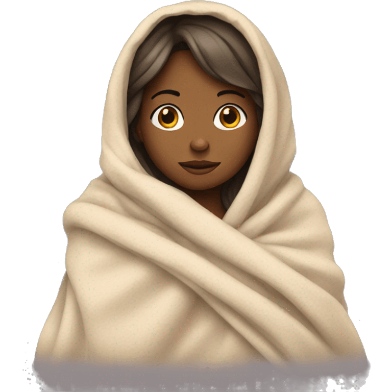 girl wrapped in a blanket emoji