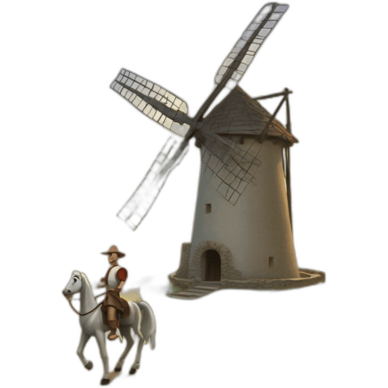 don quixote tilting at a windmill emoji