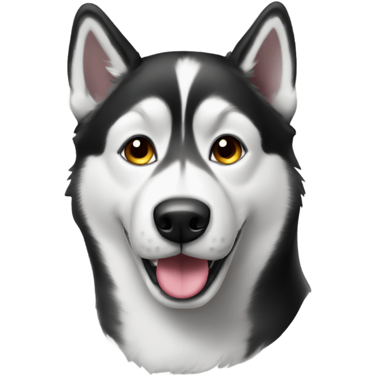 Black and white husky dog emoji