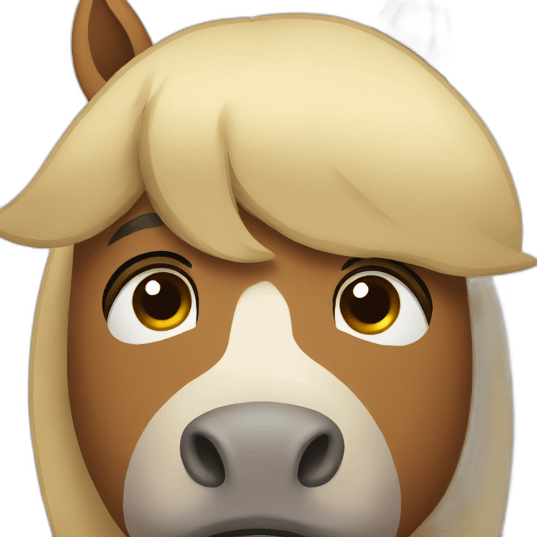 front facing sad horse emoji