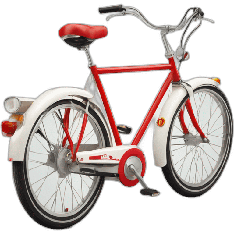 one peugeot vintage white & red bike emoji