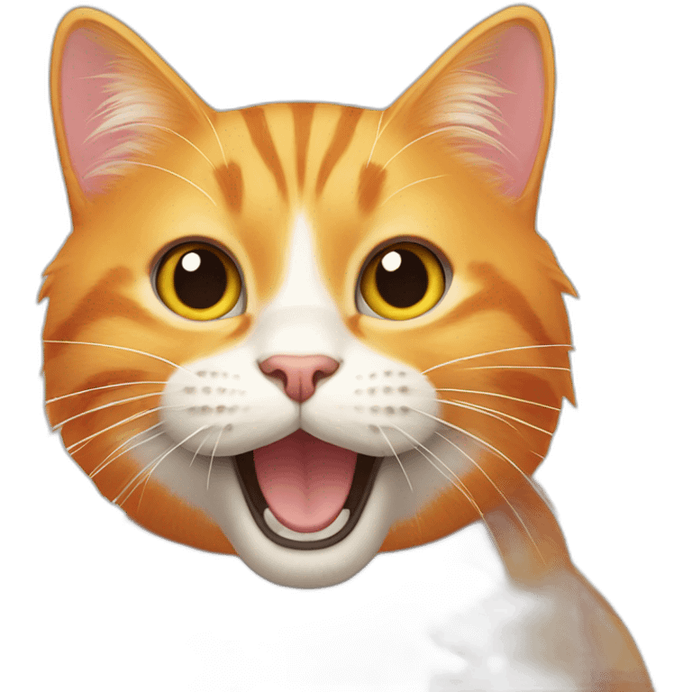 orange cat waving hello emoji