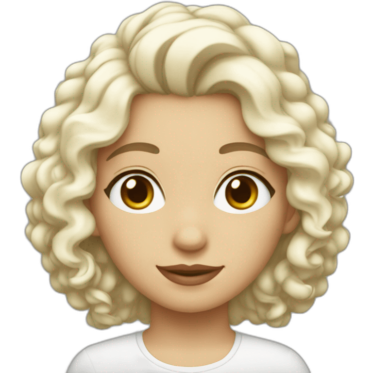 fille blanche cheveux bouclés sans lunettes  emoji