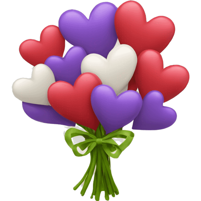 Bouquet of heart vinuos colors emoji