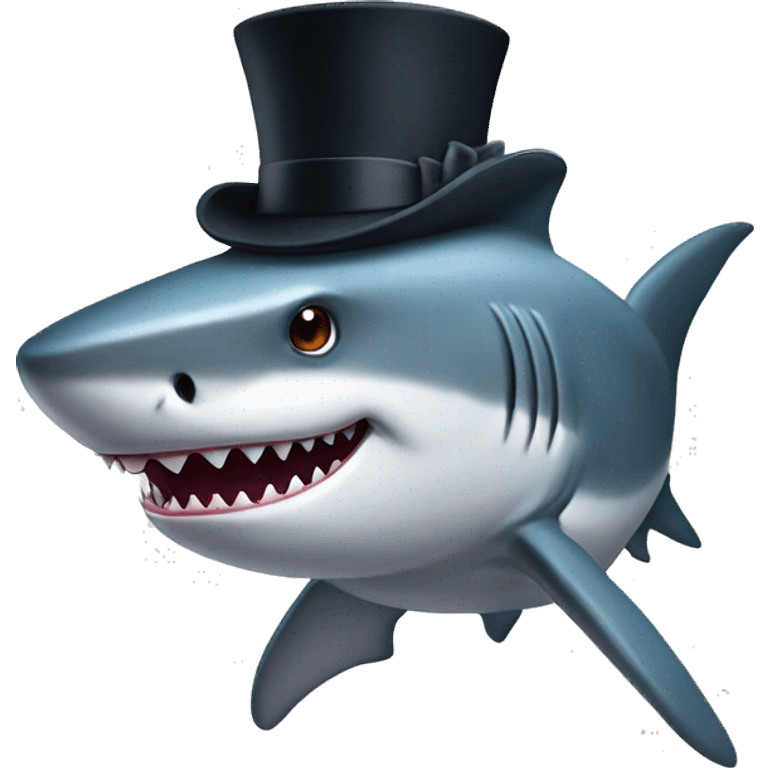 Shark with a top hat emoji