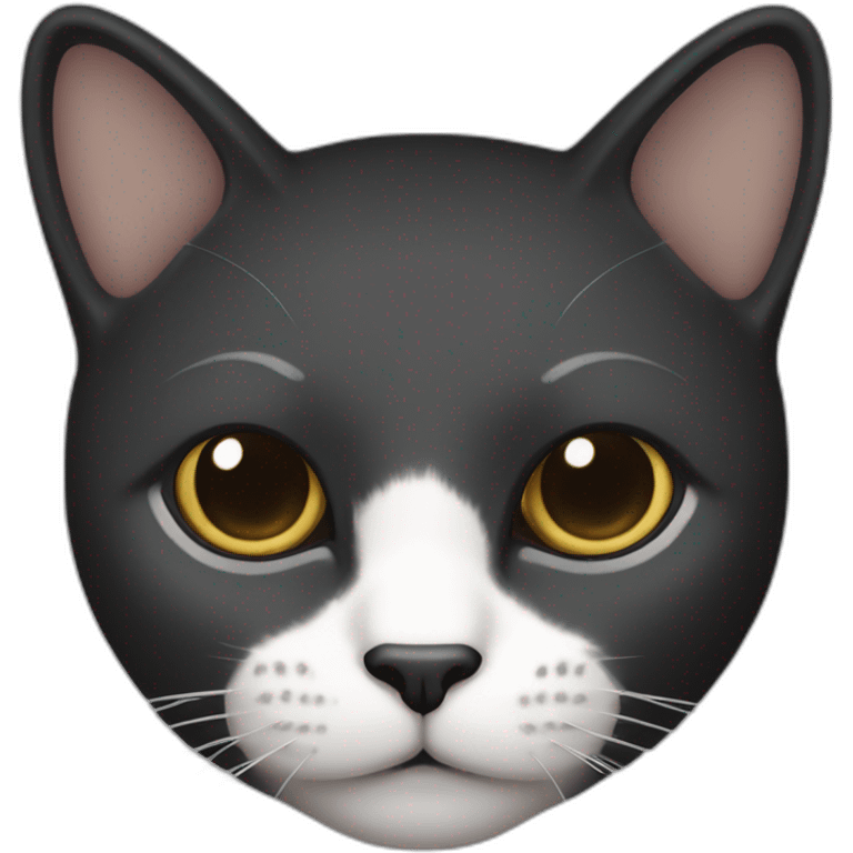 gato negro con mancha blanca emoji