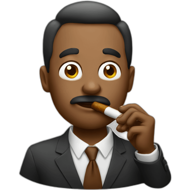 man eating a cigar emoji