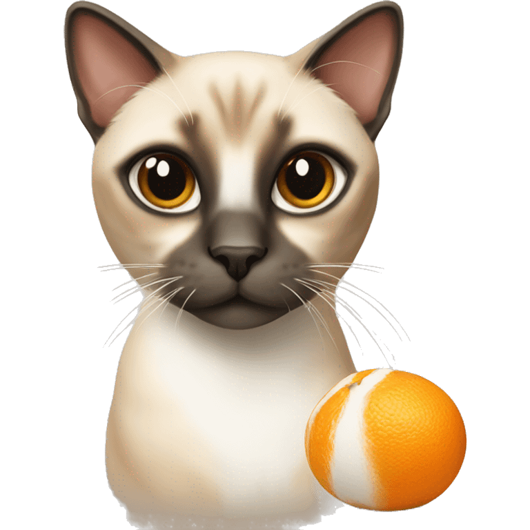 Siamese with orange and white cat emoji