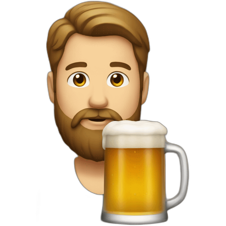 beared man drinking beer emoji