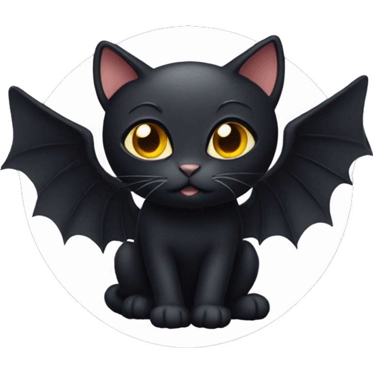 Black cat with wings emoji