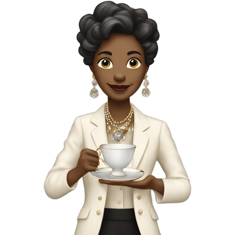 Posh person drinking tea emoji