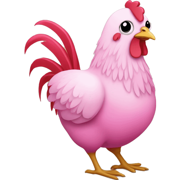 Pink chicken emoji