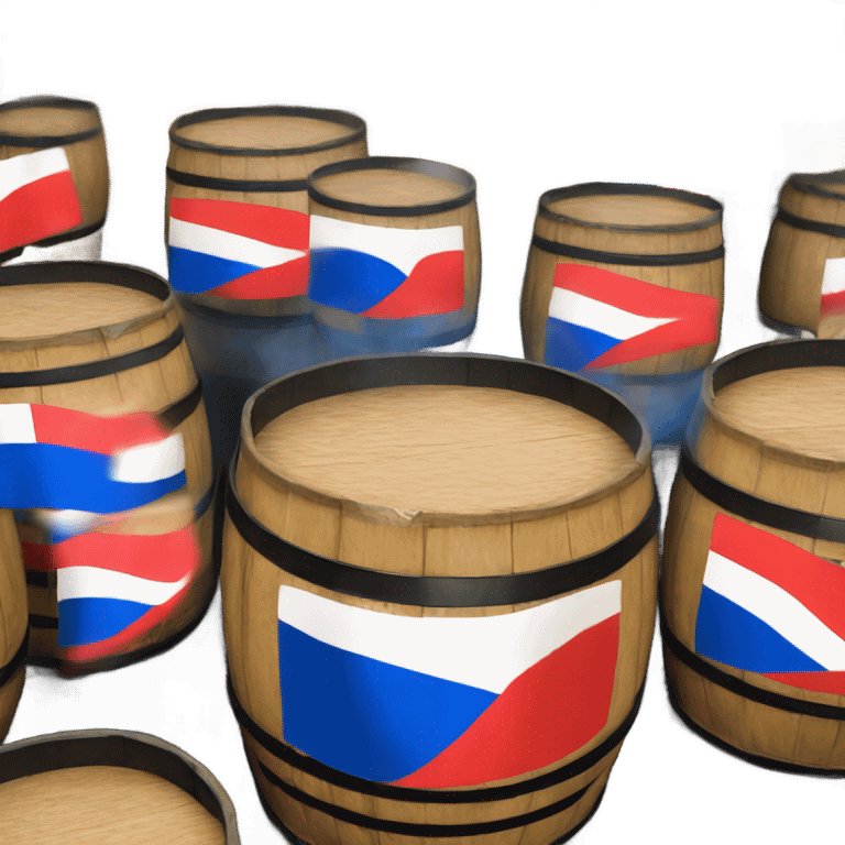 barrel of oil with russian flag emoji