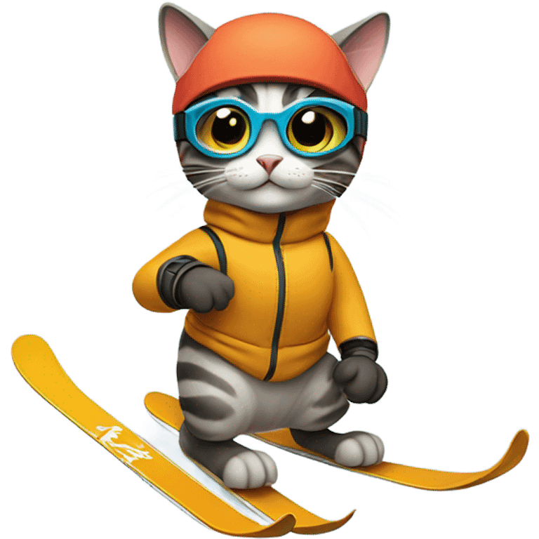 Skiing cat emoji