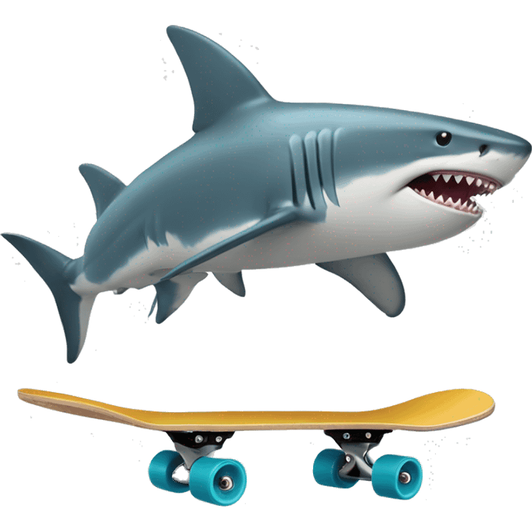 shark riding a skateboard in alska emoji