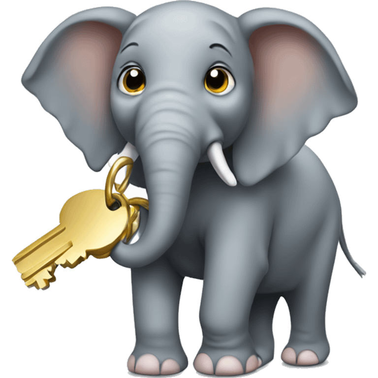 Elephant with keys emoji