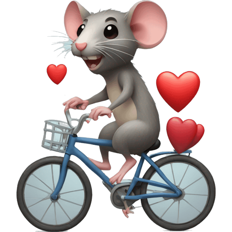 rat with abs and a bicycle holding a heart emoji