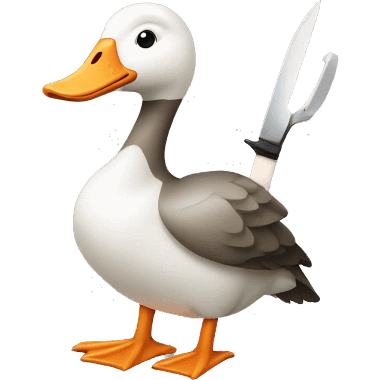 a goose with 2 knives emoji