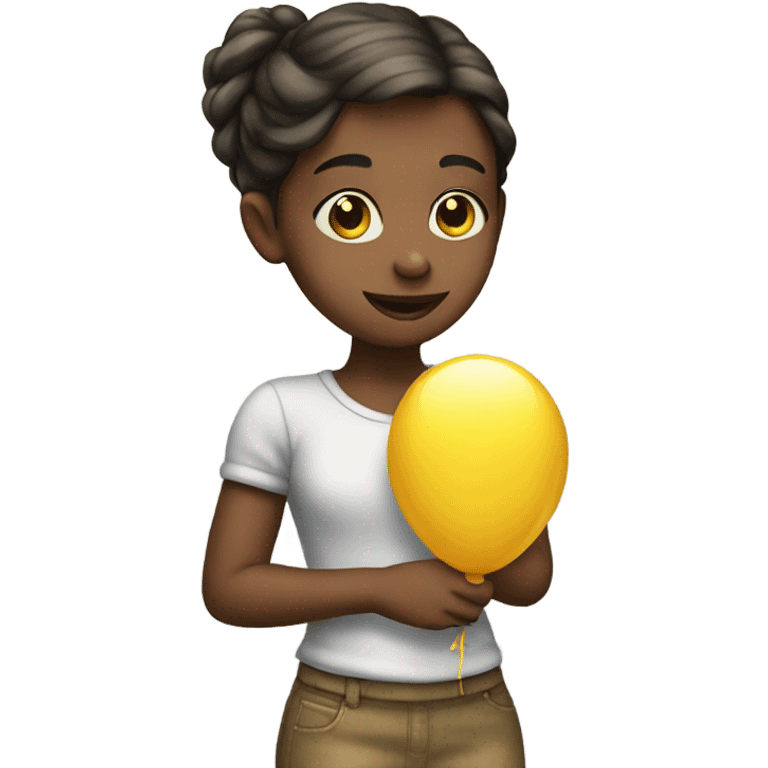 girl holding a ballon emoji