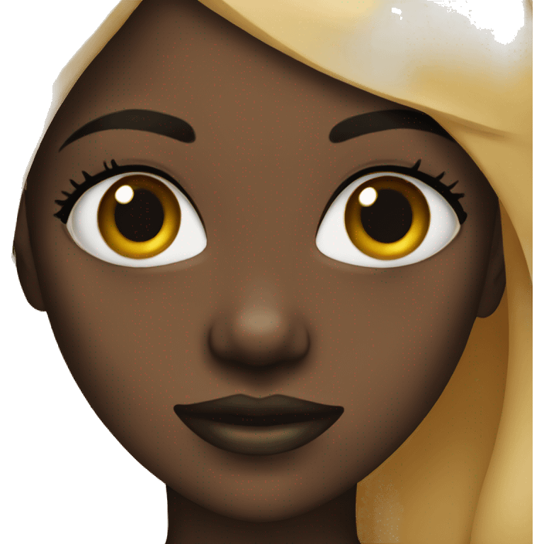 A black girl with a septum piercing  emoji