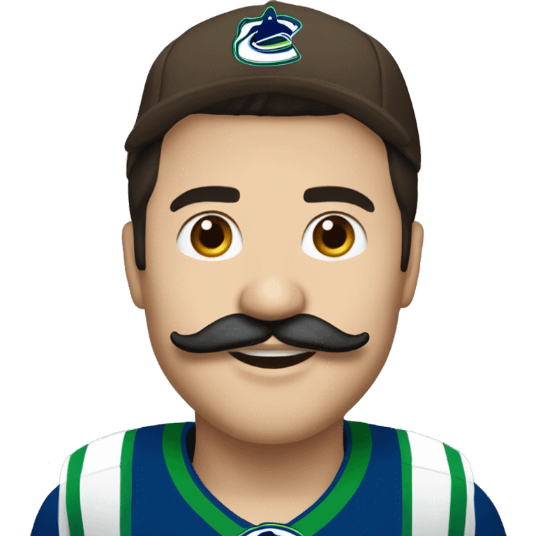 handsome brunette vancouver Canucks fan with moustache and hat emoji