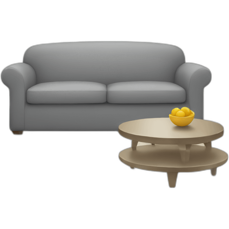 grey couch in a white living room emoji