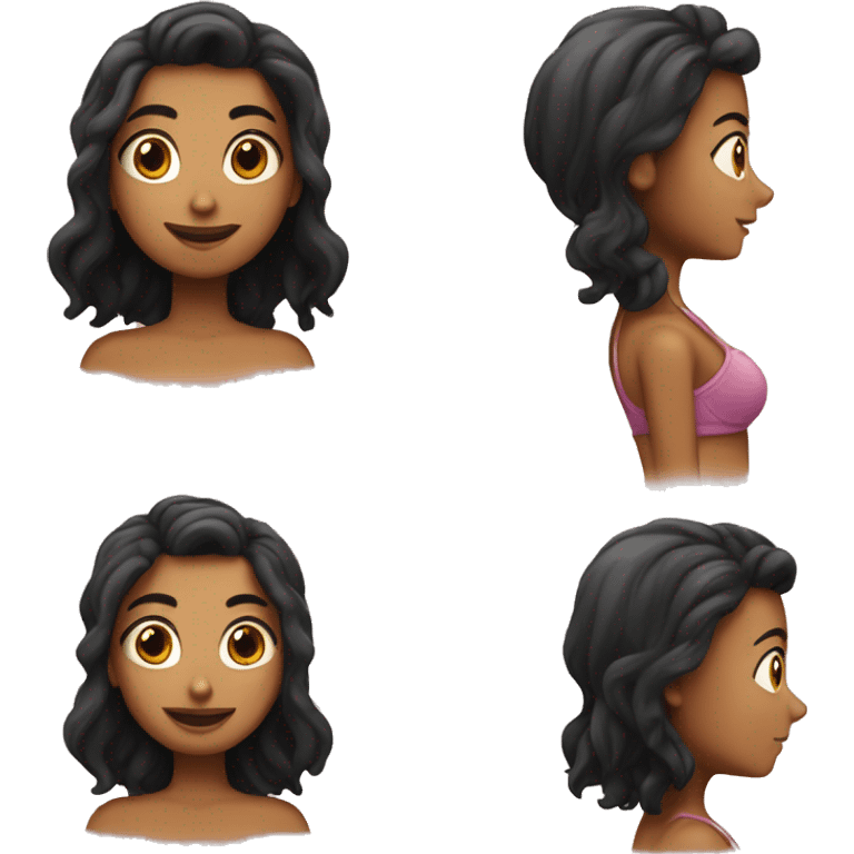 Una chica de pelo rizado en el baño emoji