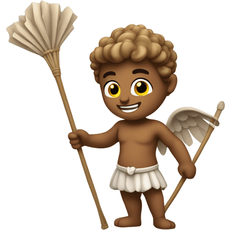 Cupid using a broom emoji