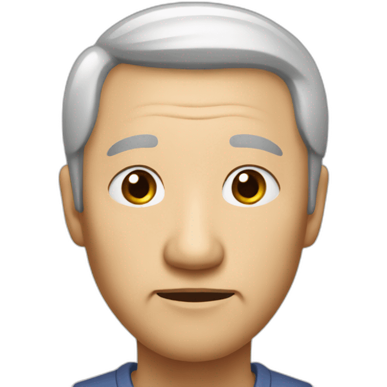 Chinese old guy looks eyes almost close emoji