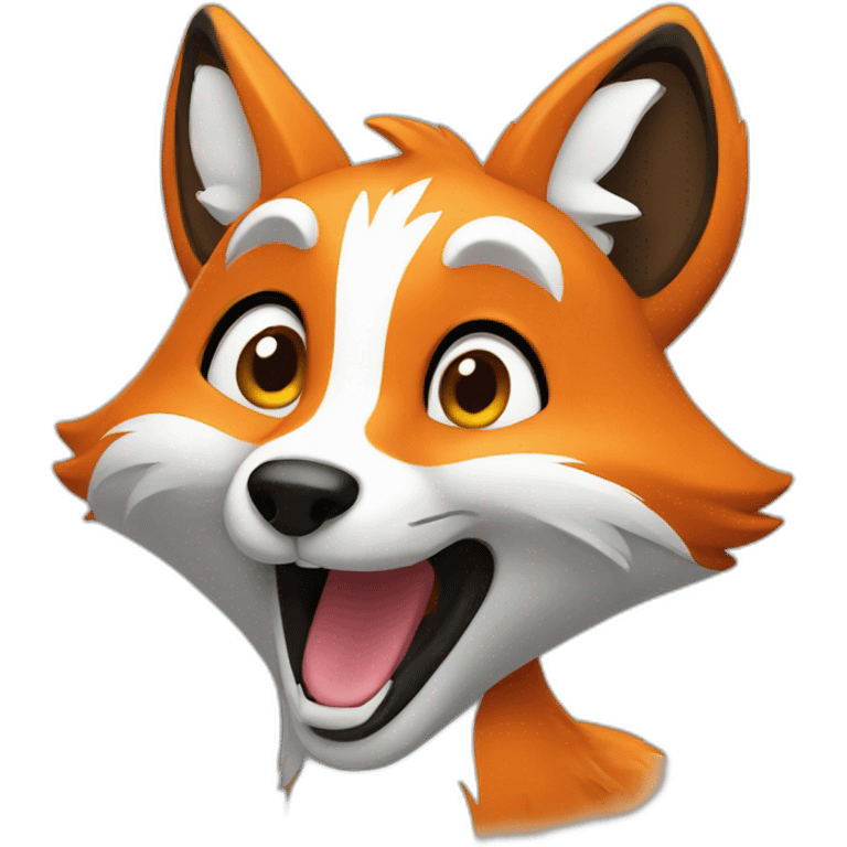 fox waving up close emoji