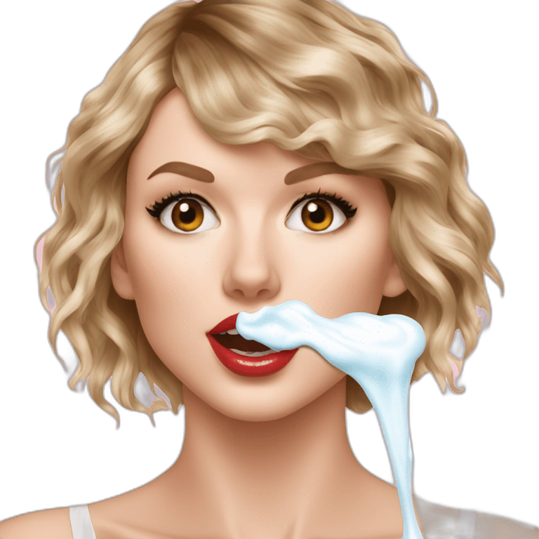 taylor-swift-selfie-milk-on-face-dripping emoji