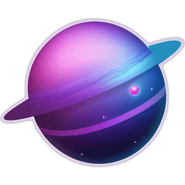 sparkly glittery blue purple and pink gradient planet with a cheesy dripping saturn ring emoji