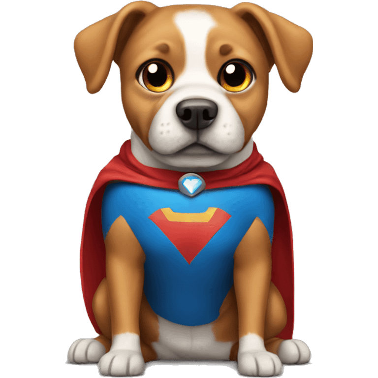 Dog wearing a superhero costume emoji