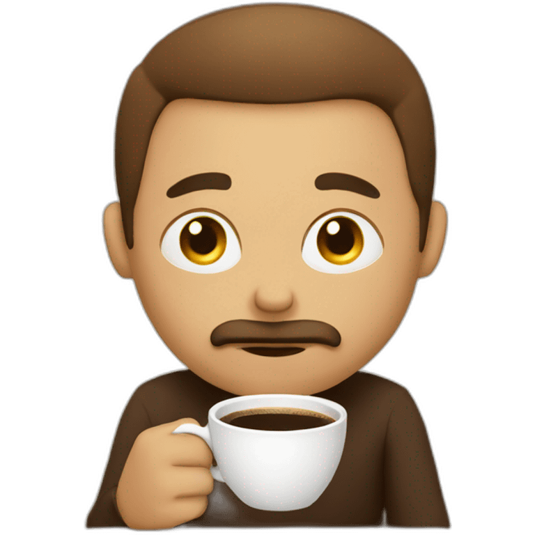 Thinking on coffe emoji