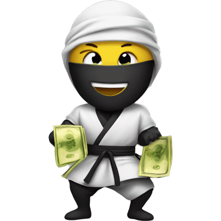 happy ninja with money emoji