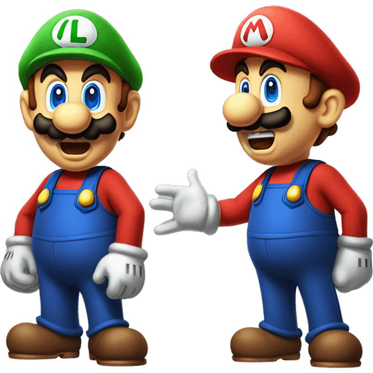 mario and luigi arguing  emoji