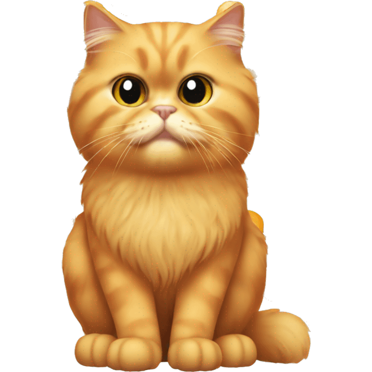 Orange persian cat eating  emoji