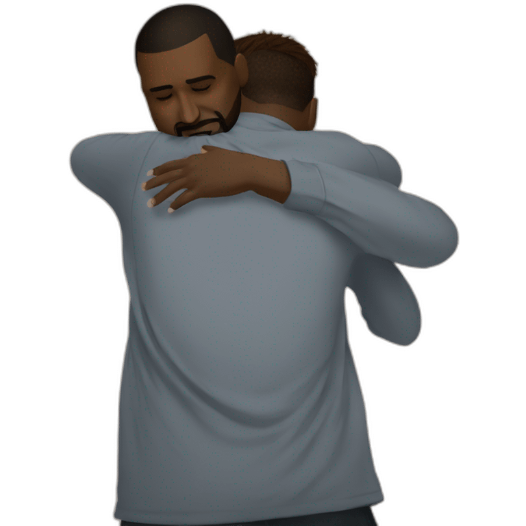 Kanye west hugging messi emoji