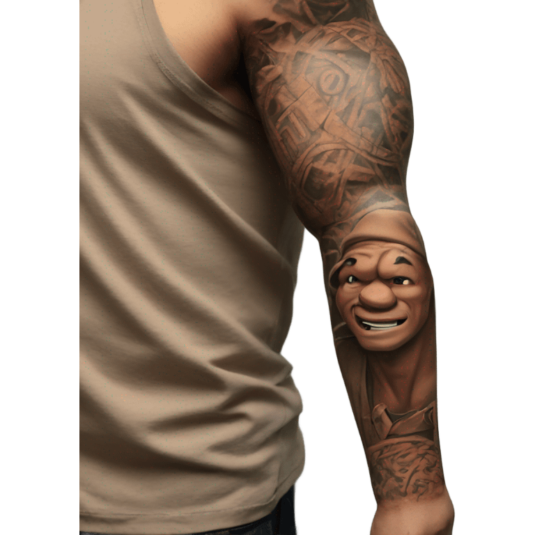 Flexing arm brown tattoo sleeve  emoji