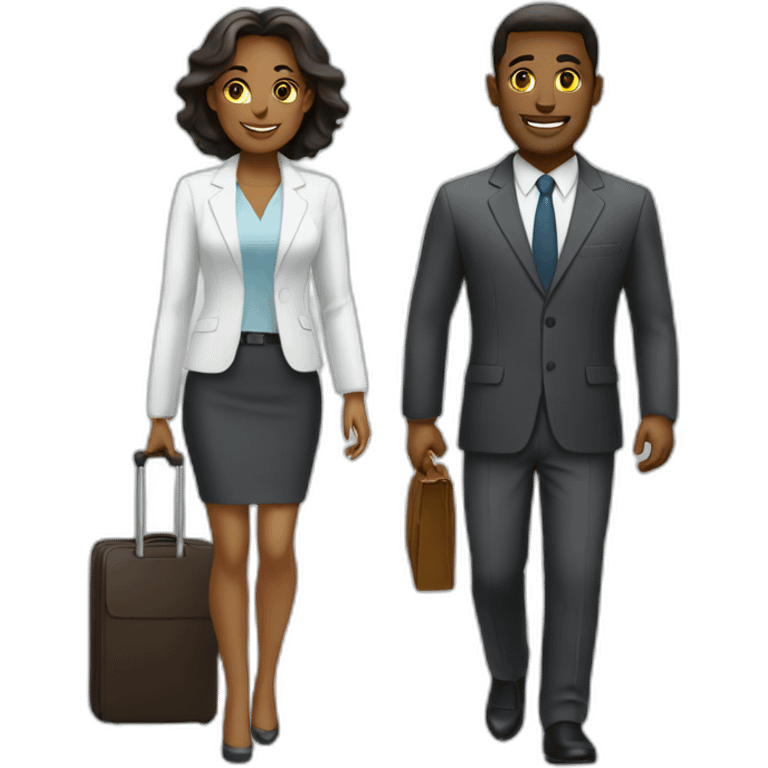 a business trip white couple emoji