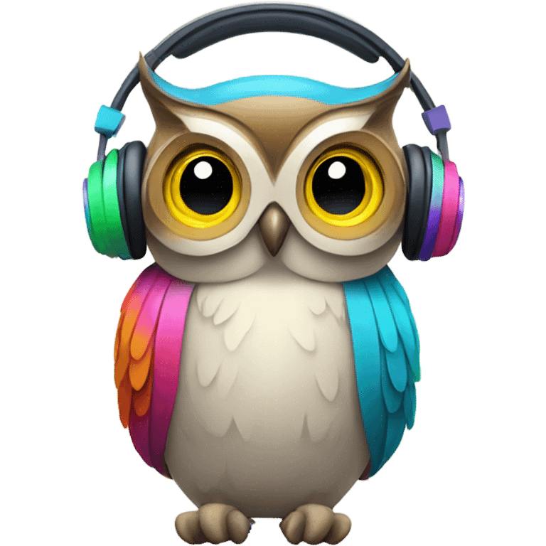 Owl with headphones  emoji