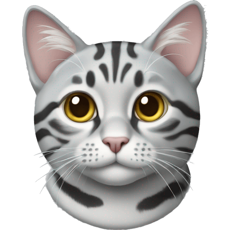 Silver tabby cat treats emoji