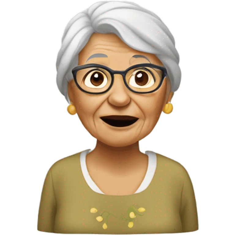 Grandma with straw in nose emoji